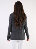 Maglione over con treccine misto angora e viscosa