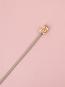 Cinturina in pelle con fibbia fiore