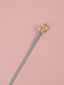 Cinturina in pelle con fibbia fiore