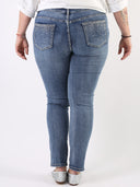 Blue jeans curvy con tasche strass