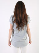 T-shirt Bianco con cuore bianco glitter e B dietro