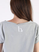 T-shirt Bianco con cuore bianco glitter e B dietro