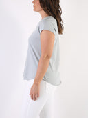 T-shirt Bianco con cuore bianco glitter e B dietro