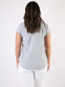 T-shirt Bianco con cuore bianco glitter e B dietro
