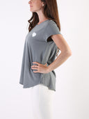 T-shirt Bianco con cuore bianco glitter e B dietro