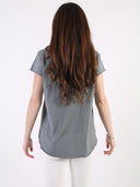 T-shirt Bianco con cuore bianco glitter e B dietro