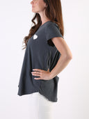 T-shirt Bianco con cuore bianco glitter e B dietro