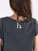 T-shirt Bianco con cuore bianco glitter e B dietro