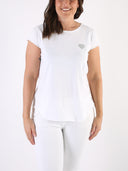 T-shirt Bianco con cuore bianco glitter e B dietro