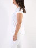 T-shirt Bianco con cuore bianco glitter e B dietro