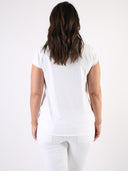 T-shirt Bianco con cuore bianco glitter e B dietro