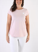 T-shirt Bianco con cuore bianco glitter e B dietro