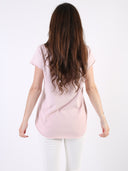 T-shirt Bianco con cuore bianco glitter e B dietro