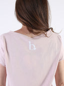 T-shirt Bianco con cuore bianco glitter e B dietro