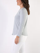 T-shirt Bianco con maniche lunghe e B dietro