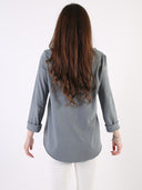 T-shirt Bianco con maniche lunghe e B dietro
