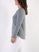 T-shirt Bianco con maniche lunghe e B dietro
