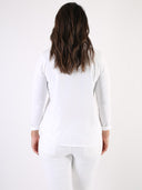 T-shirt Bianco con maniche lunghe e cuore glitter