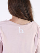 T-shirt Bianco con maniche lunghe e cuore glitter