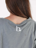 T-shirt Bianco con maniche lunghe e cuore glitter
