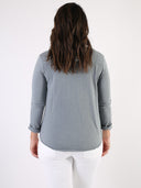 T-shirt Bianco con maniche lunghe e cuore glitter