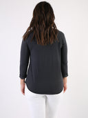 T-shirt Bianco con maniche lunghe e cuore glitter