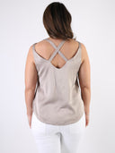 Top in viscosa con scollo a V e spalline incrociate sulla schiena