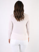 T-shirt misto viscosa con scollo a V e bordo lurex