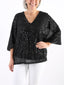 Blusa over con scollo a V e mini paillettes