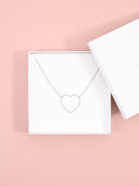 Collana strass con maxi cuore sagoma