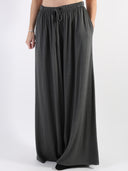 Pantapalazzo in misto viscosa, lana e angora con coulisse in vita