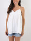Top in misto seta e lino con scollo a cuore