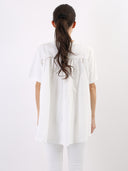 T-shirt Heart in paillettes rosa e con inserto sul retro