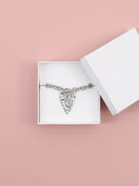 Bracciale con catena e maxi cuore martellato