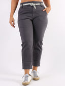 Jeans paperbag con cinturina Star grigio perla