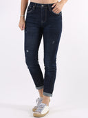Blue jeans skinny graffiato lavaggio scuro