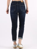 Blue jeans skinny graffiato lavaggio scuro