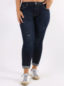 Blue jeans skinny graffiato lavaggio scuro