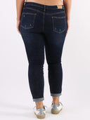 Blue jeans skinny graffiato lavaggio scuro