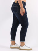 Blue jeans skinny graffiato lavaggio scuro