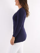 Cardigan lungo con tre bottoncini