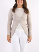 Cardigan lungo con tre bottoncini