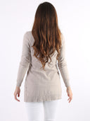 Cardigan lungo con tre bottoncini