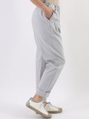 Pantalone paperbag con taschine rouches