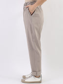 Pantalone paperbag con taschine rouches