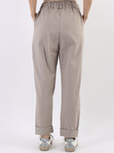 Pantalone paperbag con taschine rouches