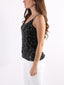 Top con maxi paillettes e spalline sottili