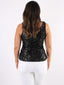 Top con maxi paillettes e spalline larghe