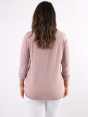 T-shirt Bianco con maniche lunghe e cuore glitter