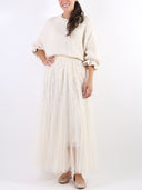 Gonna lunga con paillettes e tulle